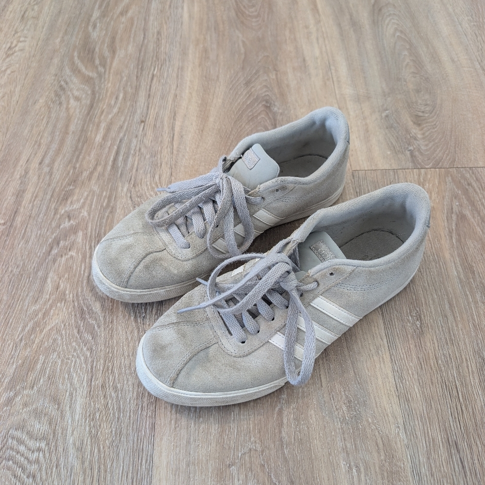 Adidas women's Courtset Grey Gray Suede Sneakers Size 7
